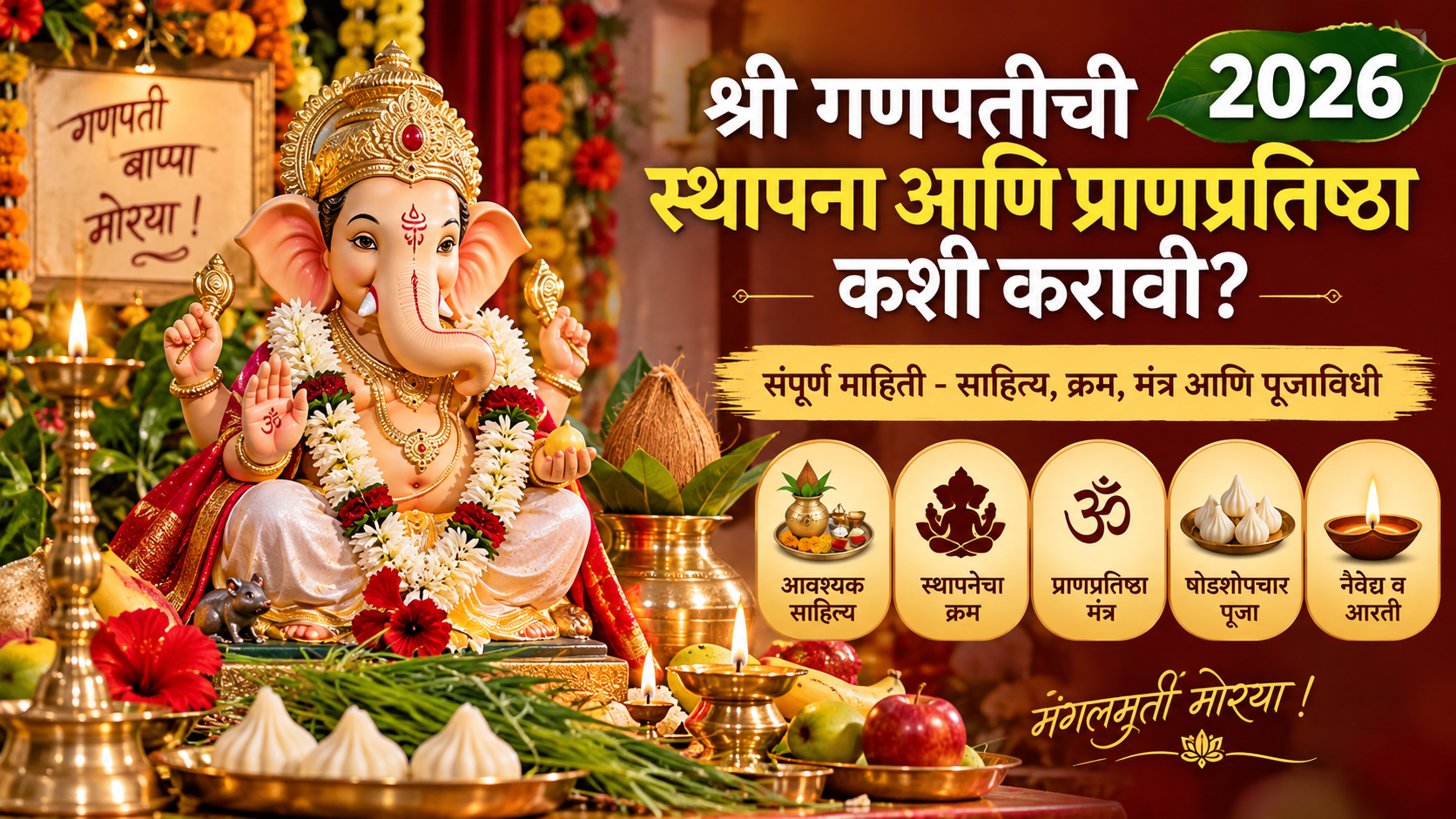 श्री गणपतीची स्थापना आणि प्राणप्रतिष्ठा कशी करावी? 2026
